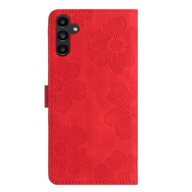 For Samsung Galaxy A57 5G Flower Embossing Pattern Leather Phone Case