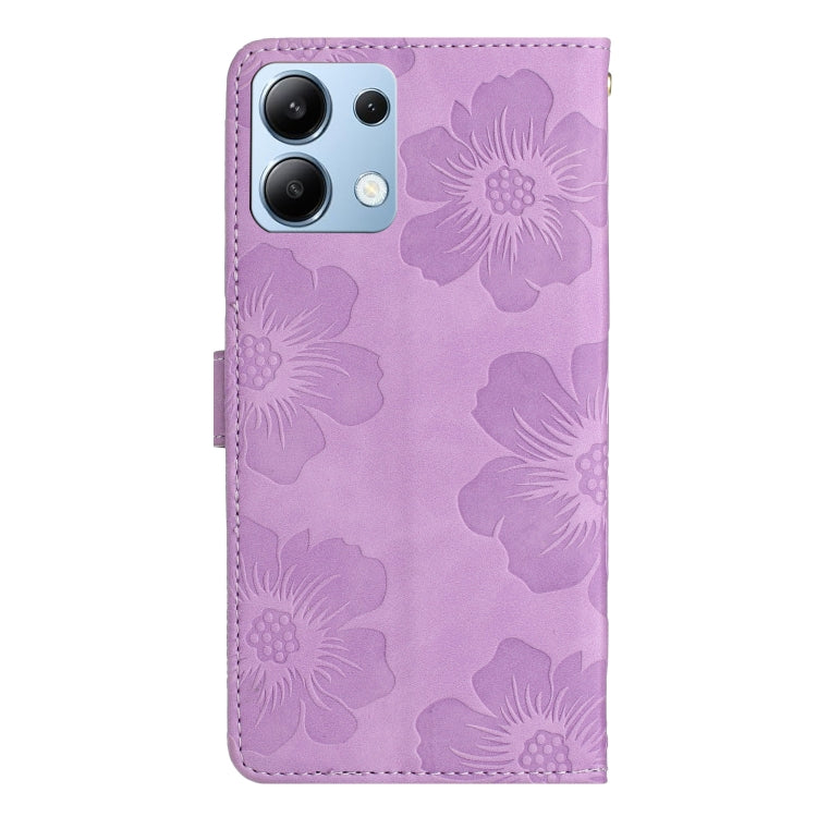 For Redmi Note 13 4G Flower Embossing Pattern Leather Phone Case