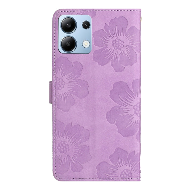 For Redmi Note 14 4G 163.25mm Flower Embossing Pattern Leather Phone Case