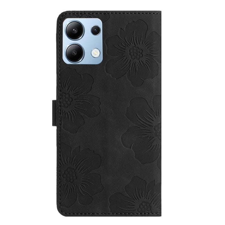 For Redmi Note 14 4G 163.25mm Flower Embossing Pattern Leather Phone Case