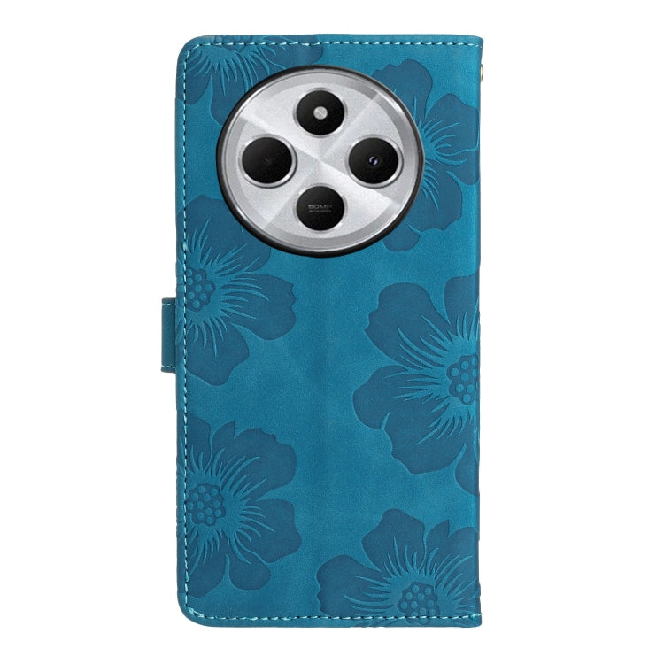 For Redmi 14C 4G Flower Embossing Pattern Leather Phone Case