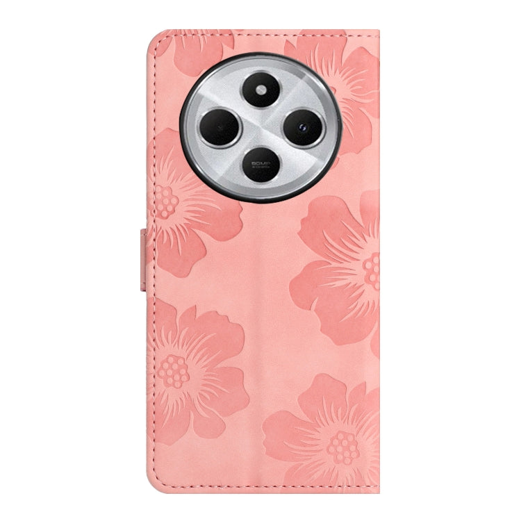 For Redmi 14C 4G Flower Embossing Pattern Leather Phone Case