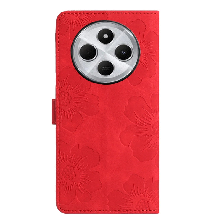 For Redmi 14C 4G Flower Embossing Pattern Leather Phone Case