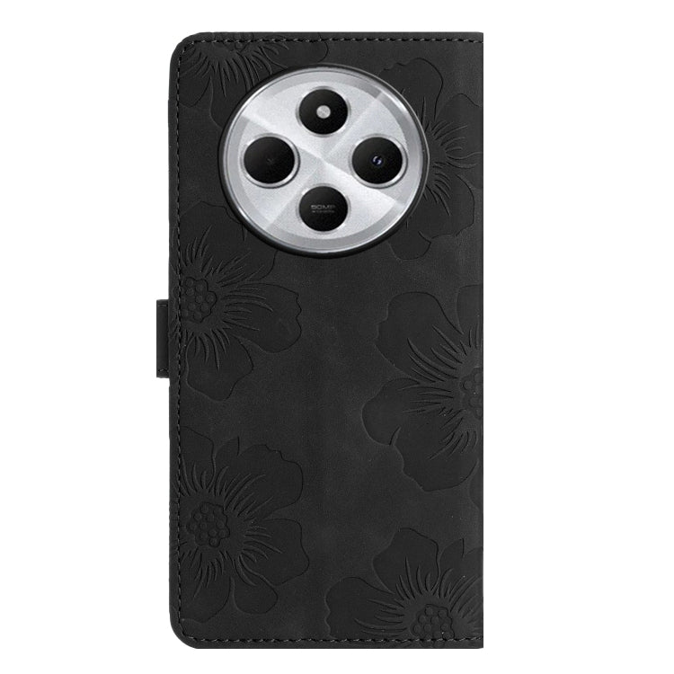 For Redmi 14C 4G Flower Embossing Pattern Leather Phone Case