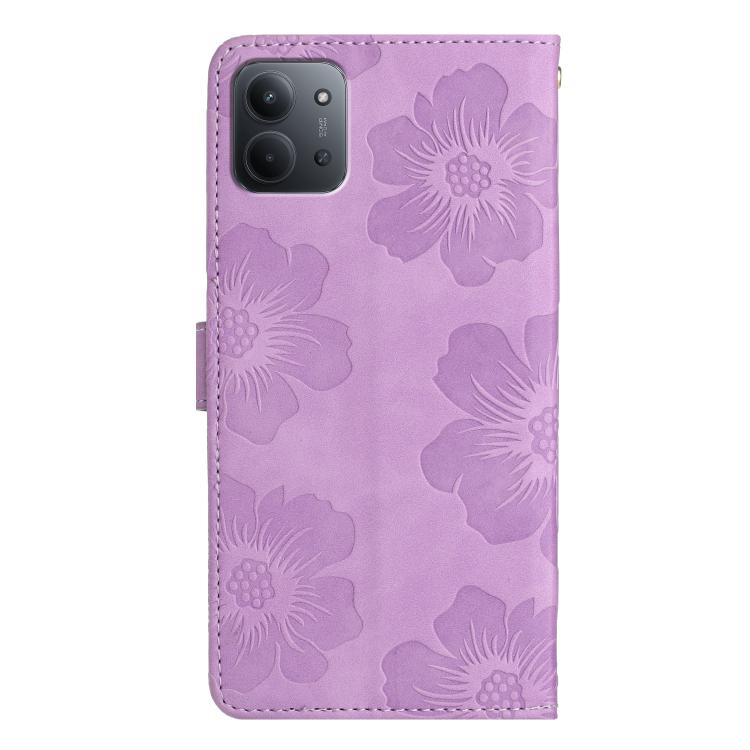 For Redmi 15C 5G/4G Global 171mm/Poco C85 4G Flower Embossing Pattern Leather Phone Case