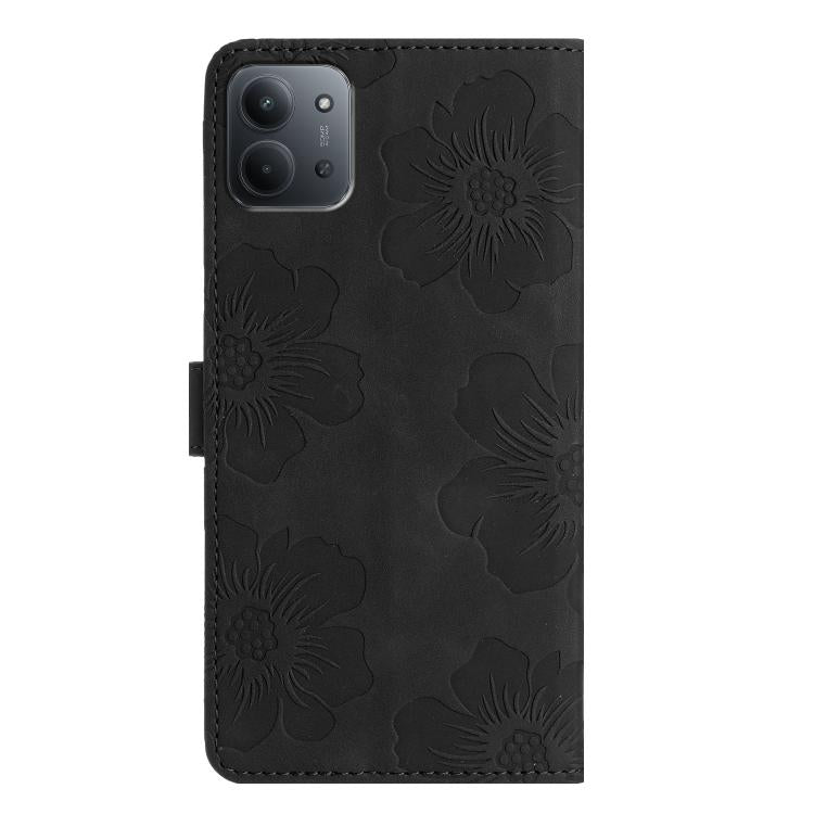 For Redmi 15C 5G/4G Global 171mm/Poco C85 4G Flower Embossing Pattern Leather Phone Case