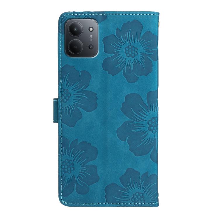 For Redmi 15C 5G/4G EU 173mm/Poco C85 5G Flower Embossing Pattern Leather Phone Case