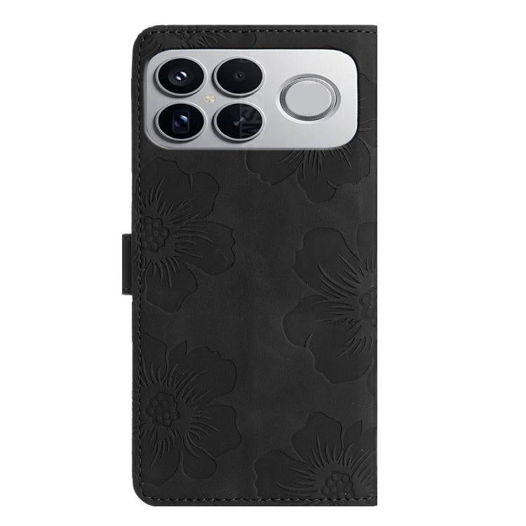 For Redmi K90/Poco F8 Pro Flower Embossing Pattern Leather Phone Case