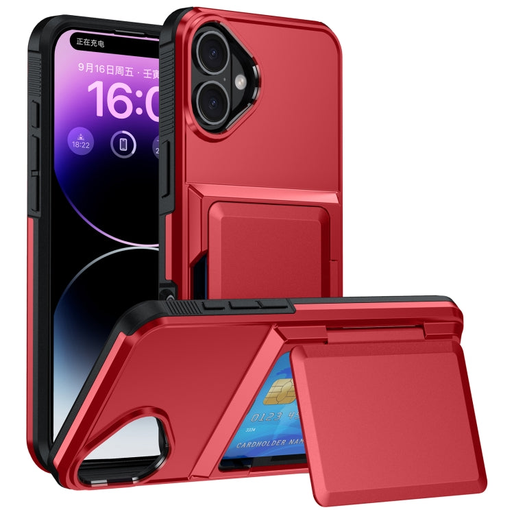 For iPhone 16 Plus Card Slot Holder Phone Case
