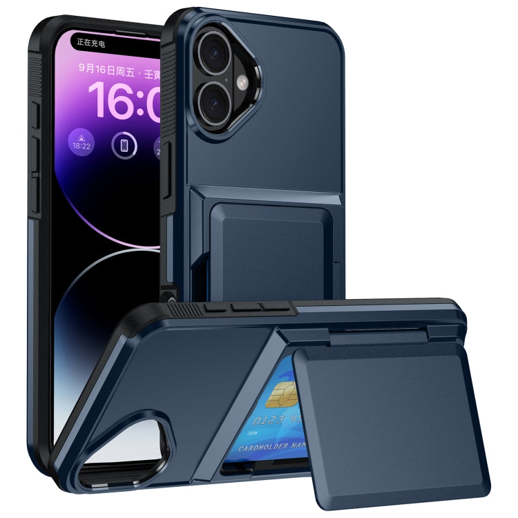 For iPhone 16 Plus Card Slot Holder Phone Case
