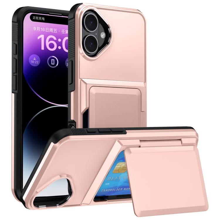 For iPhone 16 Plus Card Slot Holder Phone Case