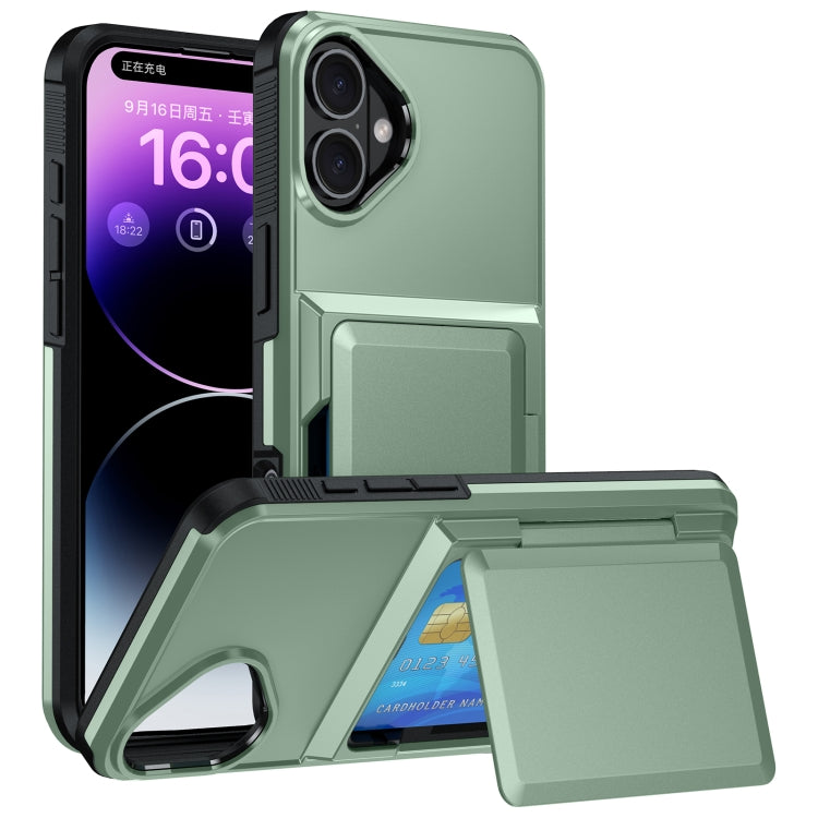 For iPhone 16 Plus Card Slot Holder Phone Case