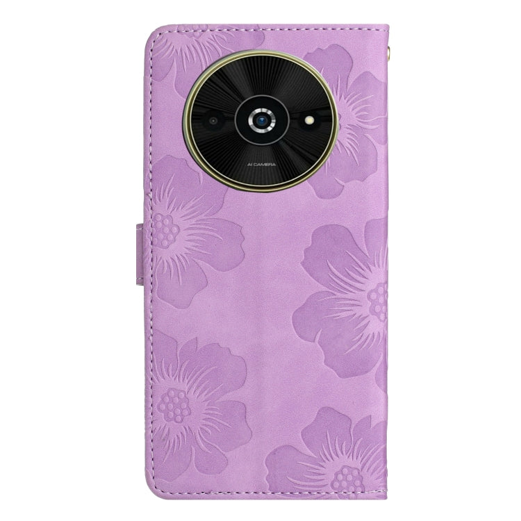 For Xiaomi Poco C61 Flower Embossing Pattern Leather Phone Case