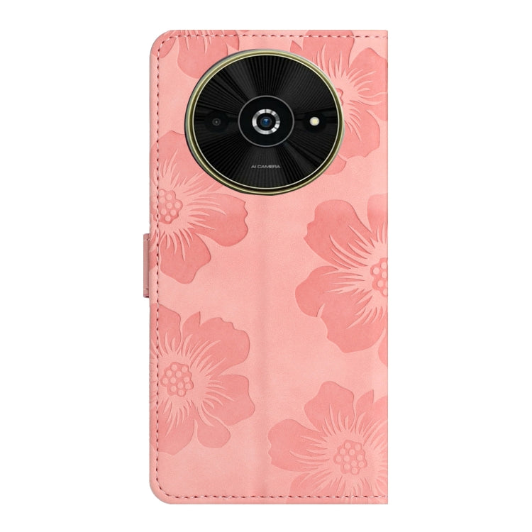 For Xiaomi Poco C61 Flower Embossing Pattern Leather Phone Case