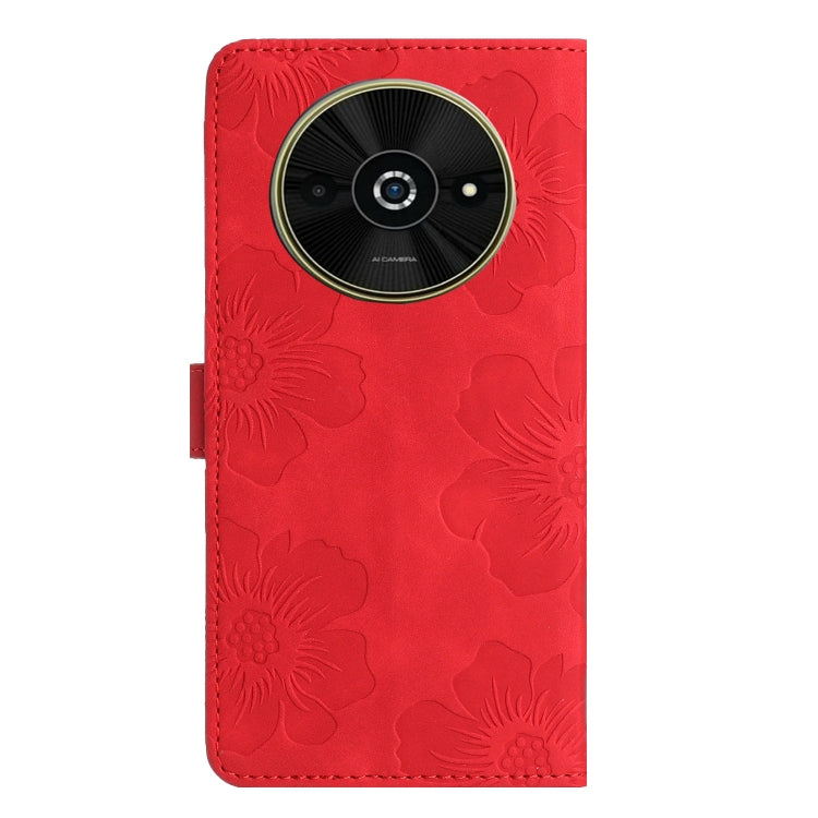 For Xiaomi Poco C61 Flower Embossing Pattern Leather Phone Case