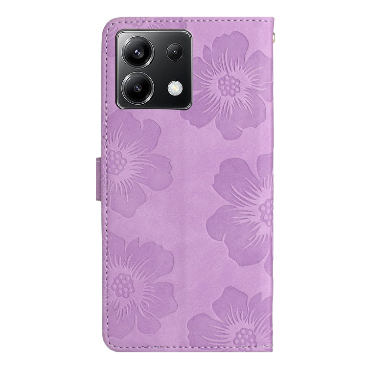 For Xiaomi Poco X6 Flower Embossing Pattern Leather Phone Case