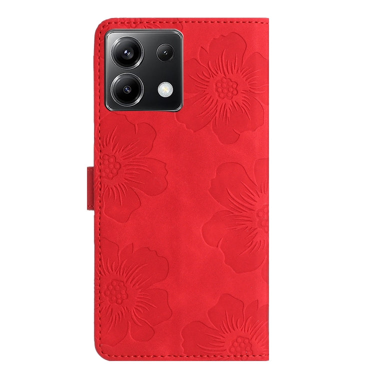 For Xiaomi Poco X6 Flower Embossing Pattern Leather Phone Case