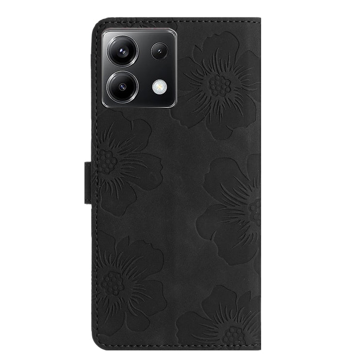 For Xiaomi Poco X6 Flower Embossing Pattern Leather Phone Case