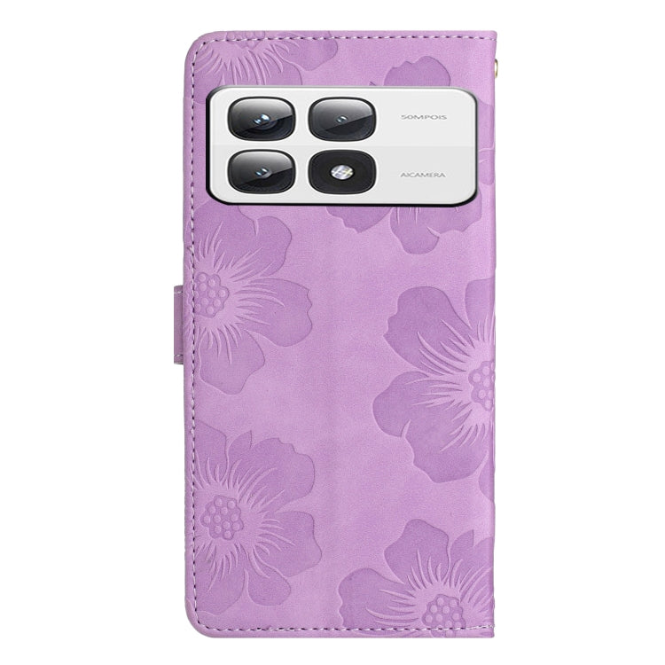 For Xiaomi 14T Pro Flower Embossing Pattern Leather Phone Case