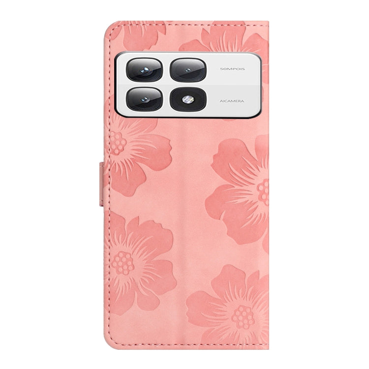 For Xiaomi 14T Pro Flower Embossing Pattern Leather Phone Case