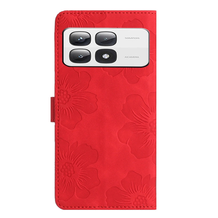 For Xiaomi 14T Pro Flower Embossing Pattern Leather Phone Case