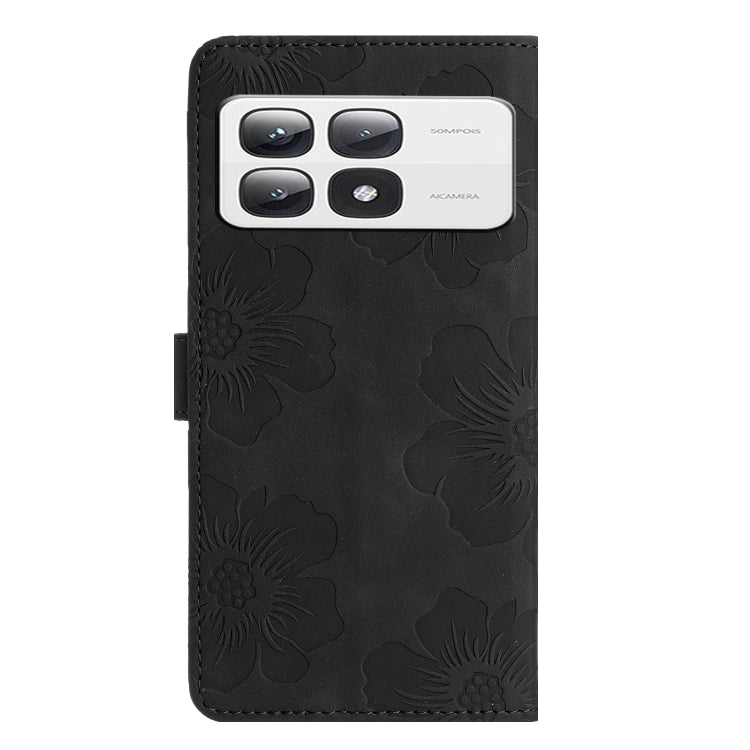 For Xiaomi 14T Pro Flower Embossing Pattern Leather Phone Case