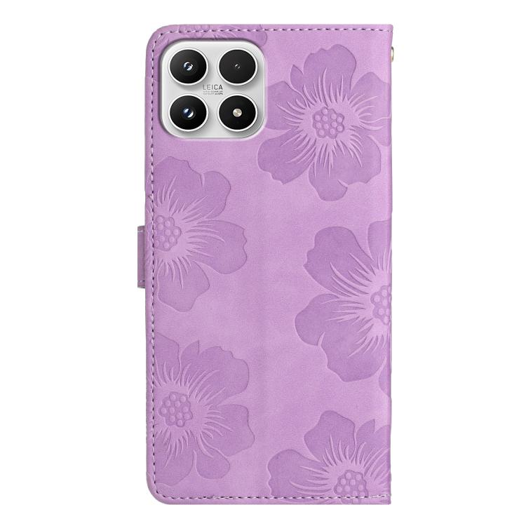 For Xiaomi 17 Flower Embossing Pattern Leather Phone Case