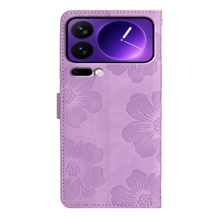For Xiaomi 17 Pro Flower Embossing Pattern Leather Phone Case