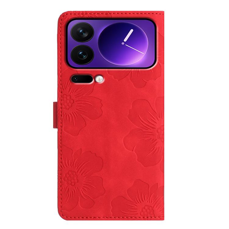 For Xiaomi 17 Pro Flower Embossing Pattern Leather Phone Case
