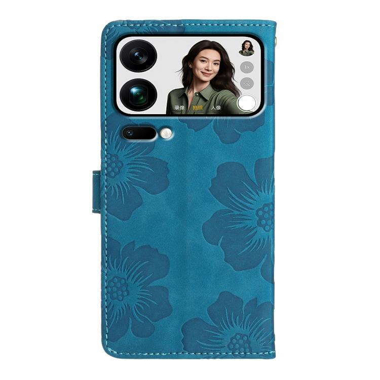 For Xiaomi 17 Pro Max Flower Embossing Pattern Leather Phone Case