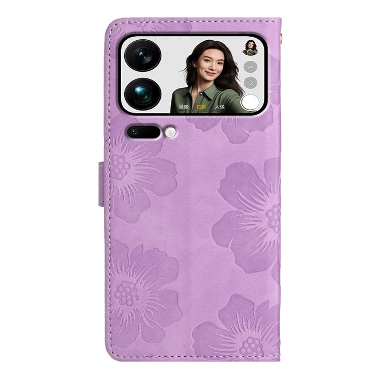 For Xiaomi 17 Pro Max Flower Embossing Pattern Leather Phone Case