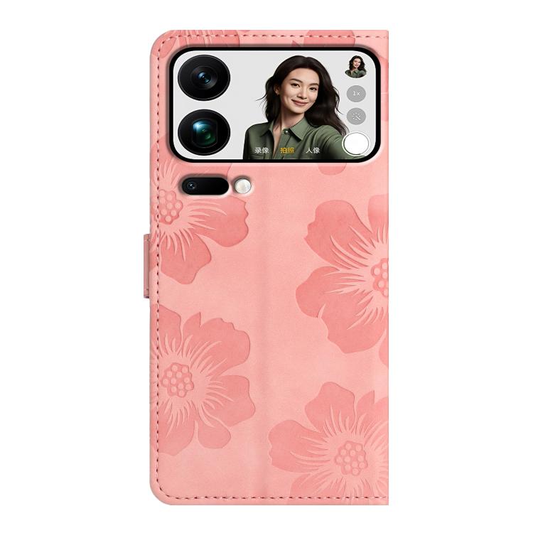 For Xiaomi 17 Pro Max Flower Embossing Pattern Leather Phone Case
