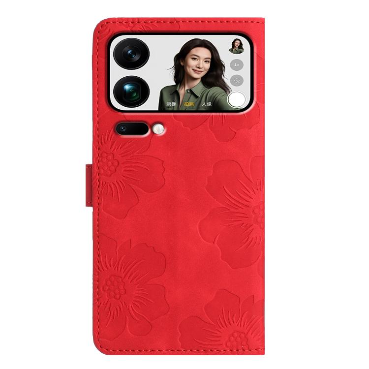 For Xiaomi 17 Pro Max Flower Embossing Pattern Leather Phone Case