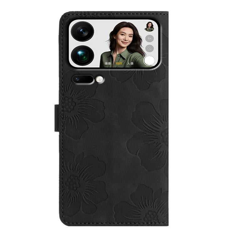 For Xiaomi 17 Pro Max Flower Embossing Pattern Leather Phone Case