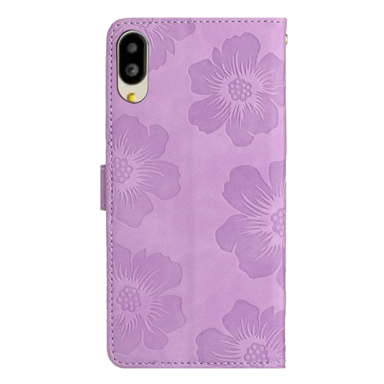 For Sharp Basio active SHG09 Flower Embossing Pattern Leather Phone Case