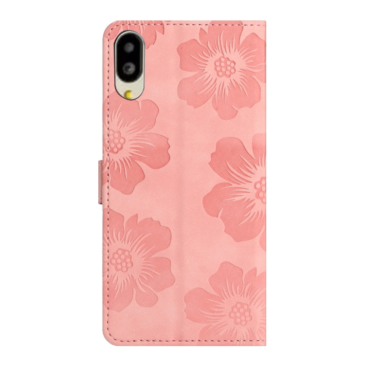 For Sharp Basio active SHG09 Flower Embossing Pattern Leather Phone Case