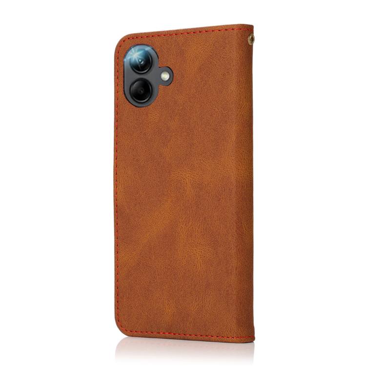 For Samsung Galaxy A07 5G Dual-color Stitching Leather Phone Case