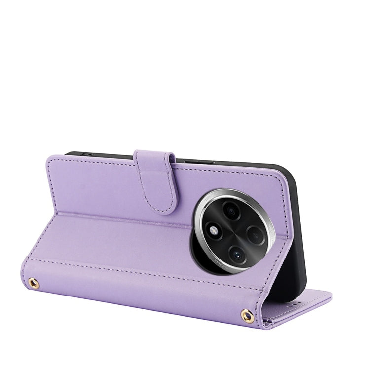For OPPO A2 Pro / F27 Pro / F27 Pro+ Skin Feel Pure Color Card Slots Leather Phone Case with Dual Lanyard