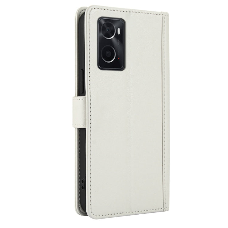 For OPPO A36 4G / A76 4G / A96 4G / K10 4G Skin Feel Pure Color Card Slots Leather Phone Case with Dual Lanyard
