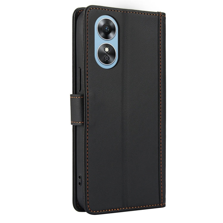 For OPPO A78 4G Global Skin Feel Pure Color Card Slots Leather Phone Case with Dual Lanyard