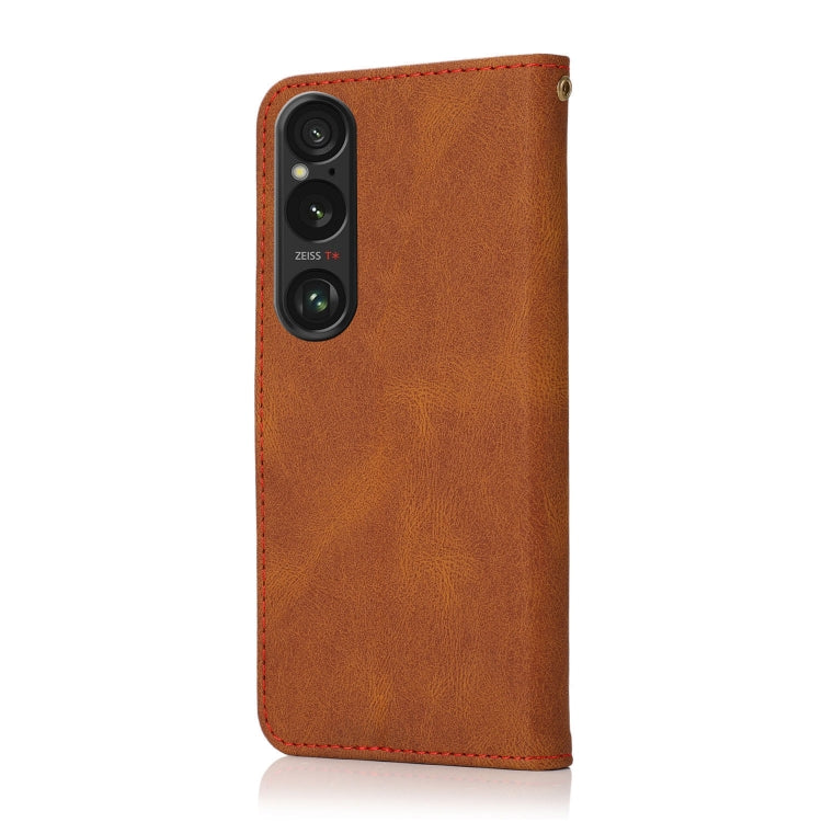 For Sony Xperia 1 VI Dual-color Stitching Leather Phone Case