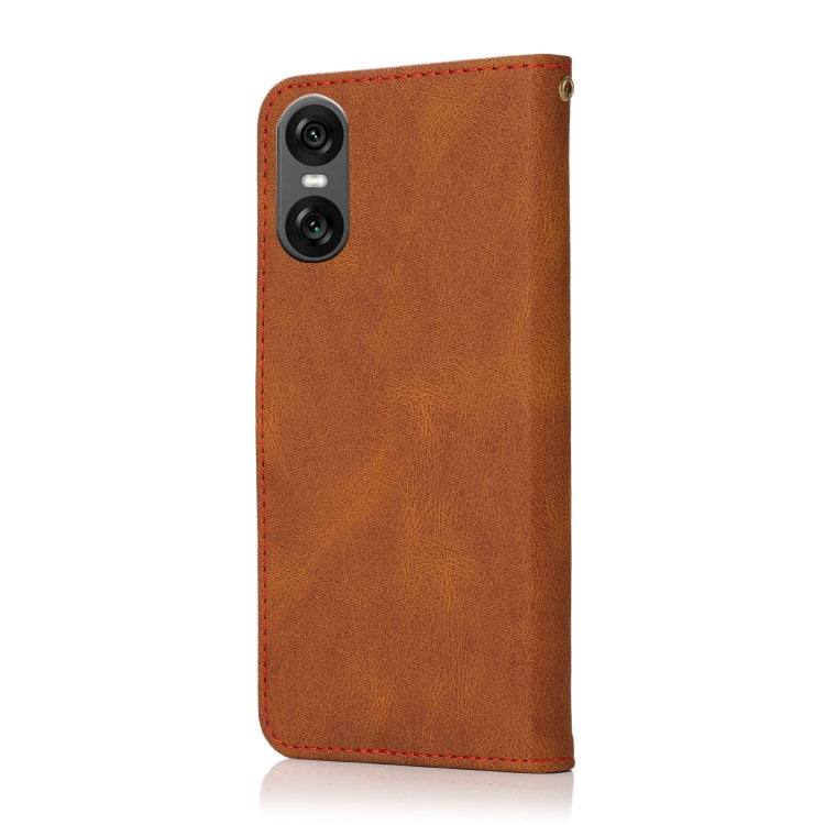 For Sony Xperia 10 VI Dual-color Stitching Leather Phone Case