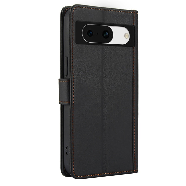 For Google Pixel 8a Skin Feel Pure Color Card Slots Leather Phone Case with Dual Lanyard
