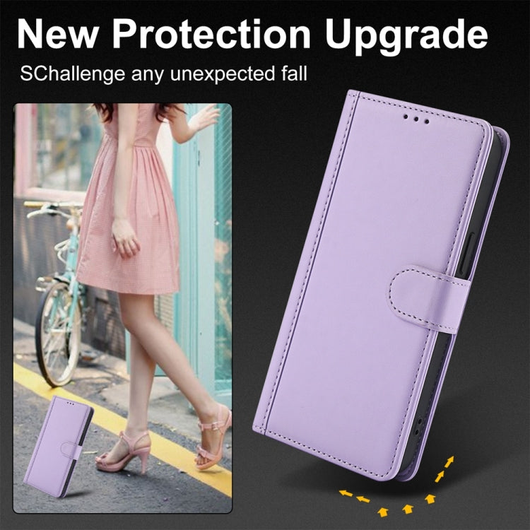 For Google Pixel 8a Skin Feel Pure Color Card Slots Leather Phone Case with Dual Lanyard