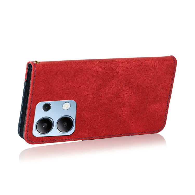 For Redmi Note 13 4G Dual-color Stitching Leather Phone Case