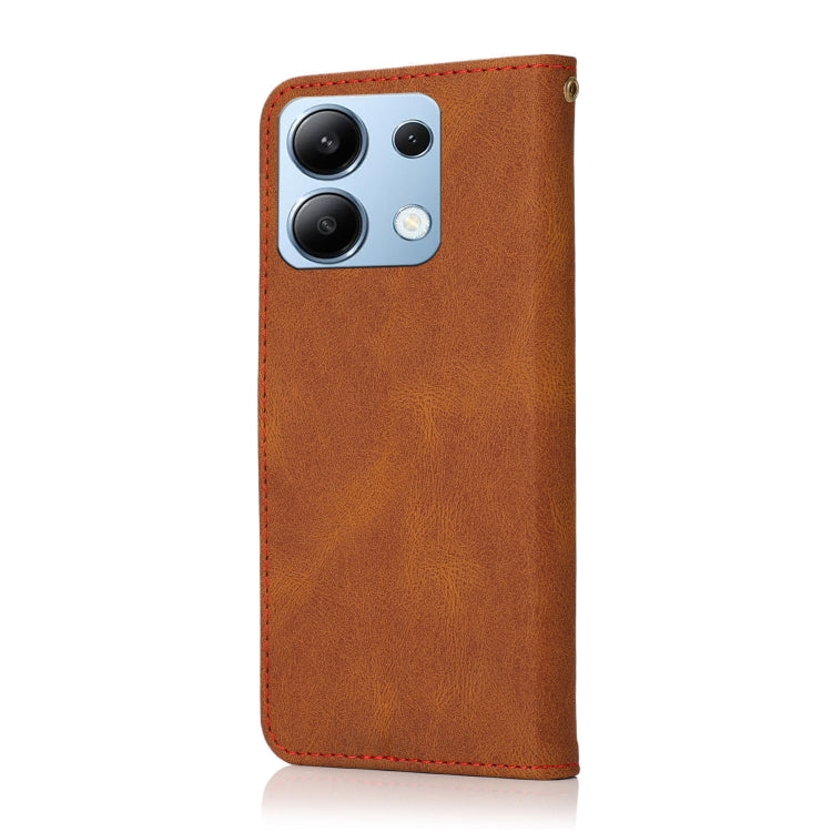 For Redmi Note 13 4G Dual-color Stitching Leather Phone Case