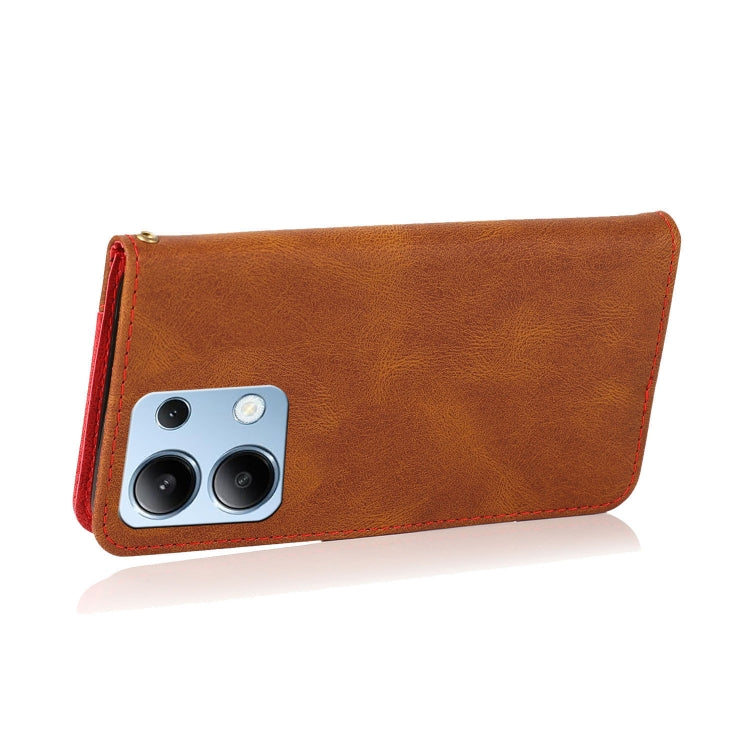 For Redmi Note 13 4G Dual-color Stitching Leather Phone Case