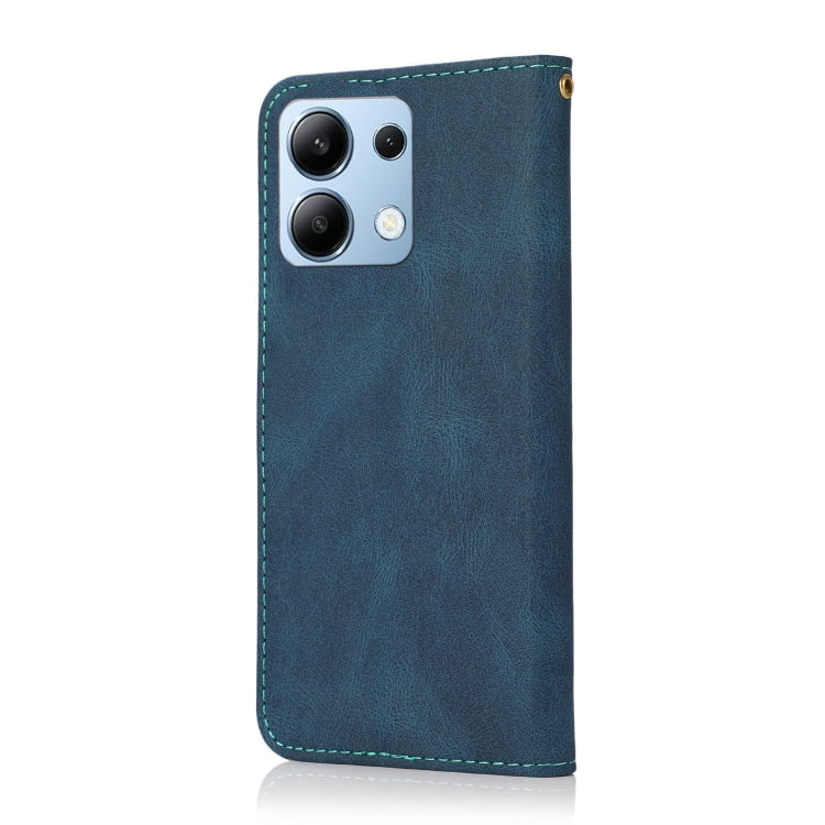 For Redmi Note 14 4G 163.25mm Dual-color Stitching Leather Phone Case
