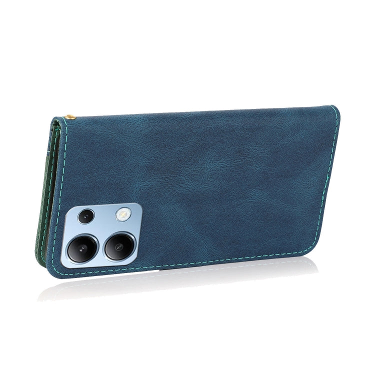 For Redmi Note 14 4G 163.25mm Dual-color Stitching Leather Phone Case