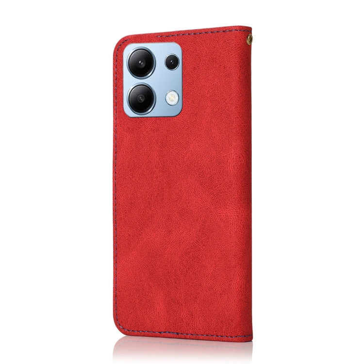 For Redmi Note 14 4G 163.25mm Dual-color Stitching Leather Phone Case